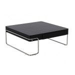 Chrome + Wood Square Coffee Table