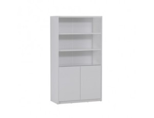 Bookcase with Two Doors + Open Shelves
