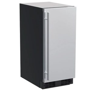 15" Marvel Outdoor Built-in Clear Ice Machine, Factory Installed Pump, Solid Stainless Steel Door, Reversible Hinge