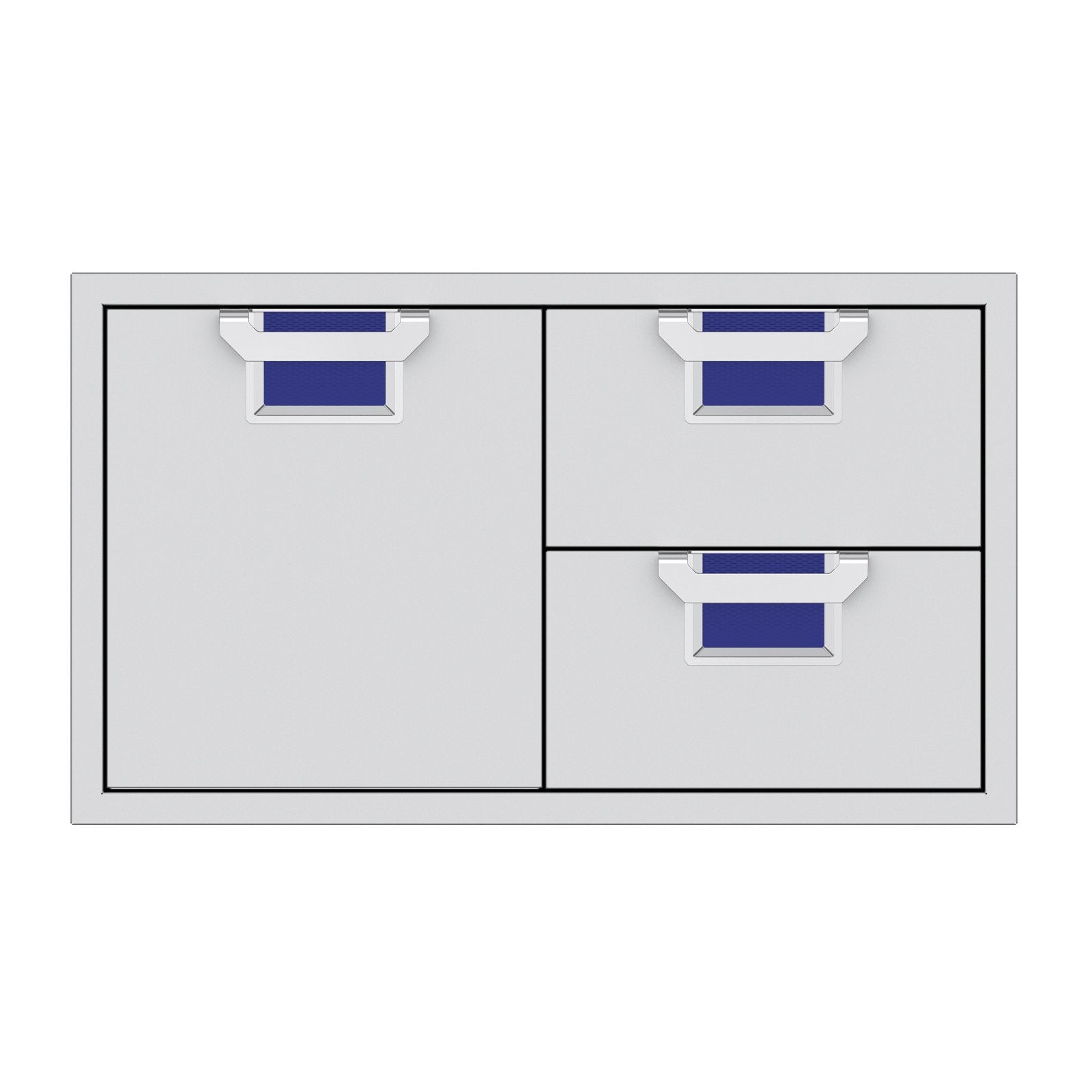 Aspire by Hestan 36-Inch Double Drawer and Storage Door Combination (Prince Blue) - AESDR36-BU - Hestan Outdoor KITCHEN STORAGE & ACCESS DOORS by EuroLife Furniture