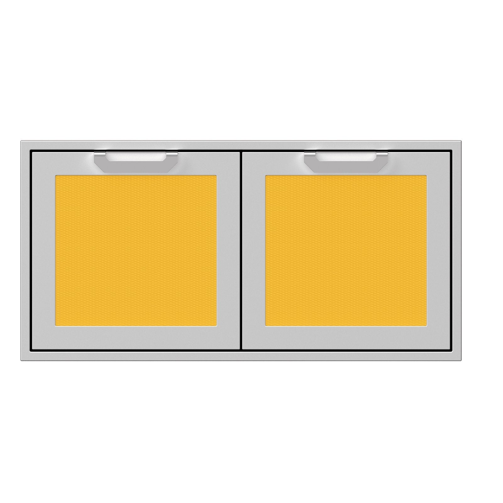 Hestan 42-Inch Double Access Door Double Access Door Propane Tank and Storage Cabinet w/ Recessed Marquise Accent Panel in Yellow - AGSD42-YW - Double Access Doors by EuroLife Furniture