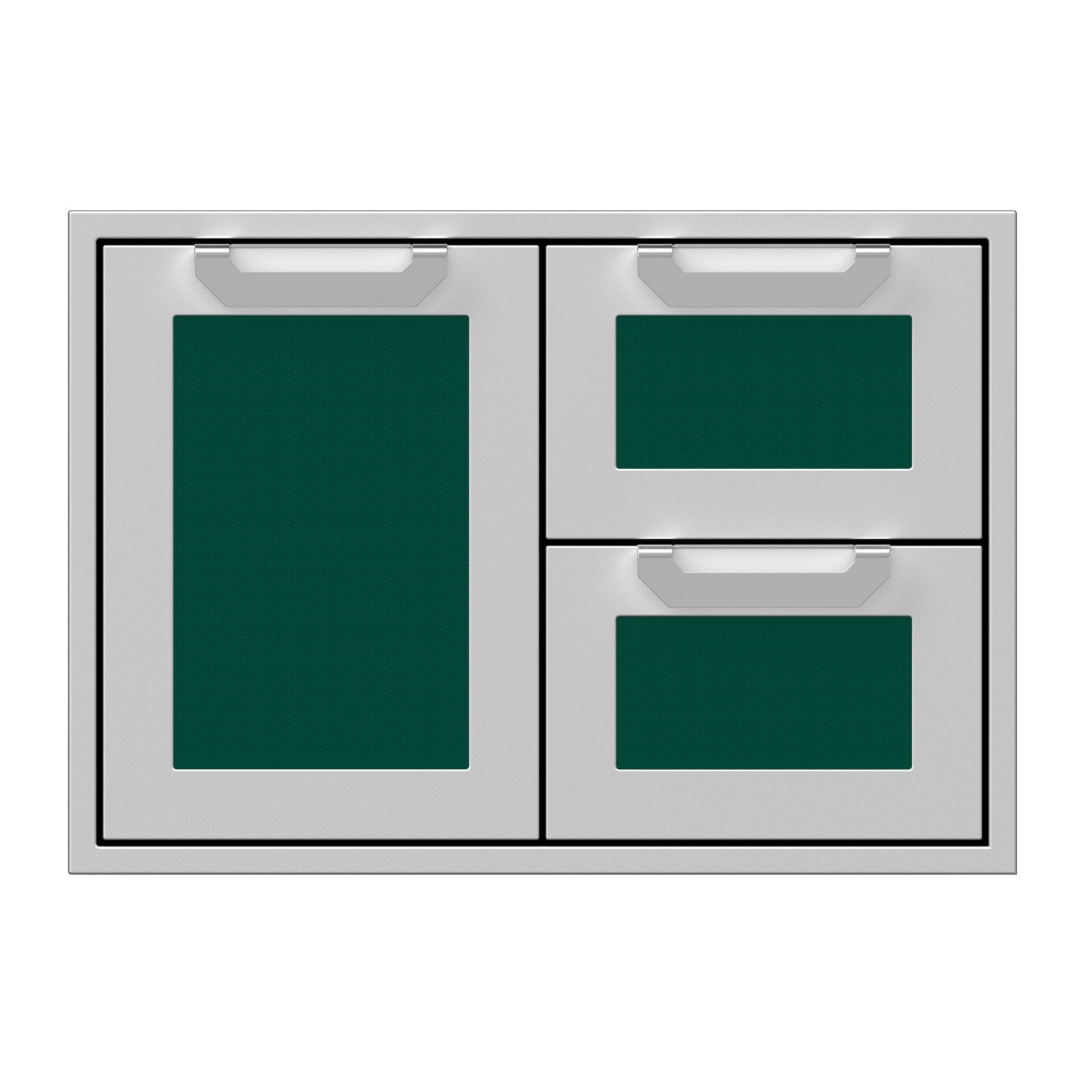 Hestan 30-Inch Double Drawer and Storage Door Combination w/ Recessed Marquise Accent Panel in Green - AGSDR30-GR - KITCHEN STORAGE & ACCESS DOORS by EuroLife Furniture