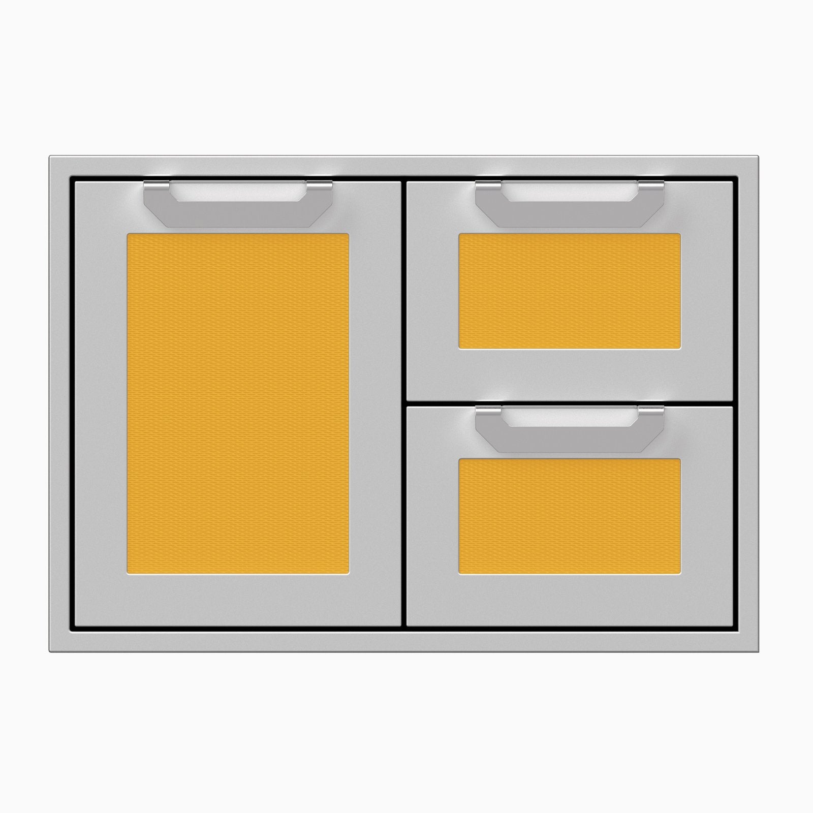 Hestan 30-Inch Double Drawer and Storage Door Combination w/ Recessed Marquise Accent Panel in Yellow - AGSDR30-YW - KITCHEN STORAGE & ACCESS DOORS by EuroLife Furniture
