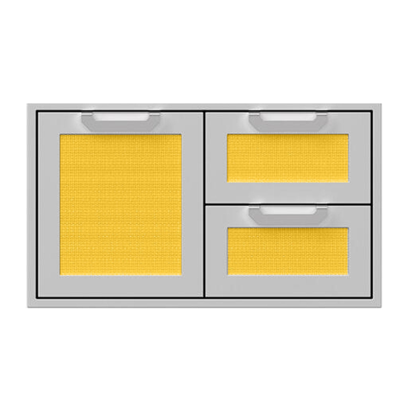 Hestan 36-Inch Double Drawer and Storage Door Combination w/ Recessed Marquise Accent Panel in Yellow - AGSDR36-YW - KITCHEN STORAGE & ACCESS DOORS by EuroLife Furniture
