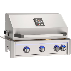 American Outdoor Grill 30-in 3-Burner L-Series Built-In Natural Gas Grill with Lights and Rotisserie - AOG30LN