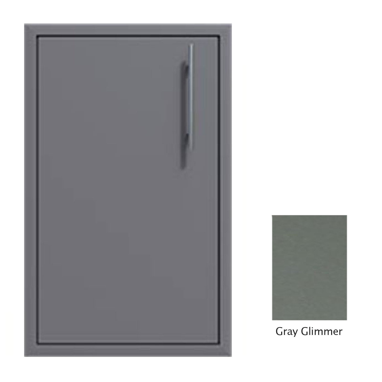 Canyon Series 18"w by 29"h Single Door Enclosure w/ Adj. Shelf (Left Hinge) In Grey Glimmer - CAN001-F01-LftHng-TexturedGreyGlimmer - KITCHEN STORAGE & ACCESS DOORS by EuroLife Furniture