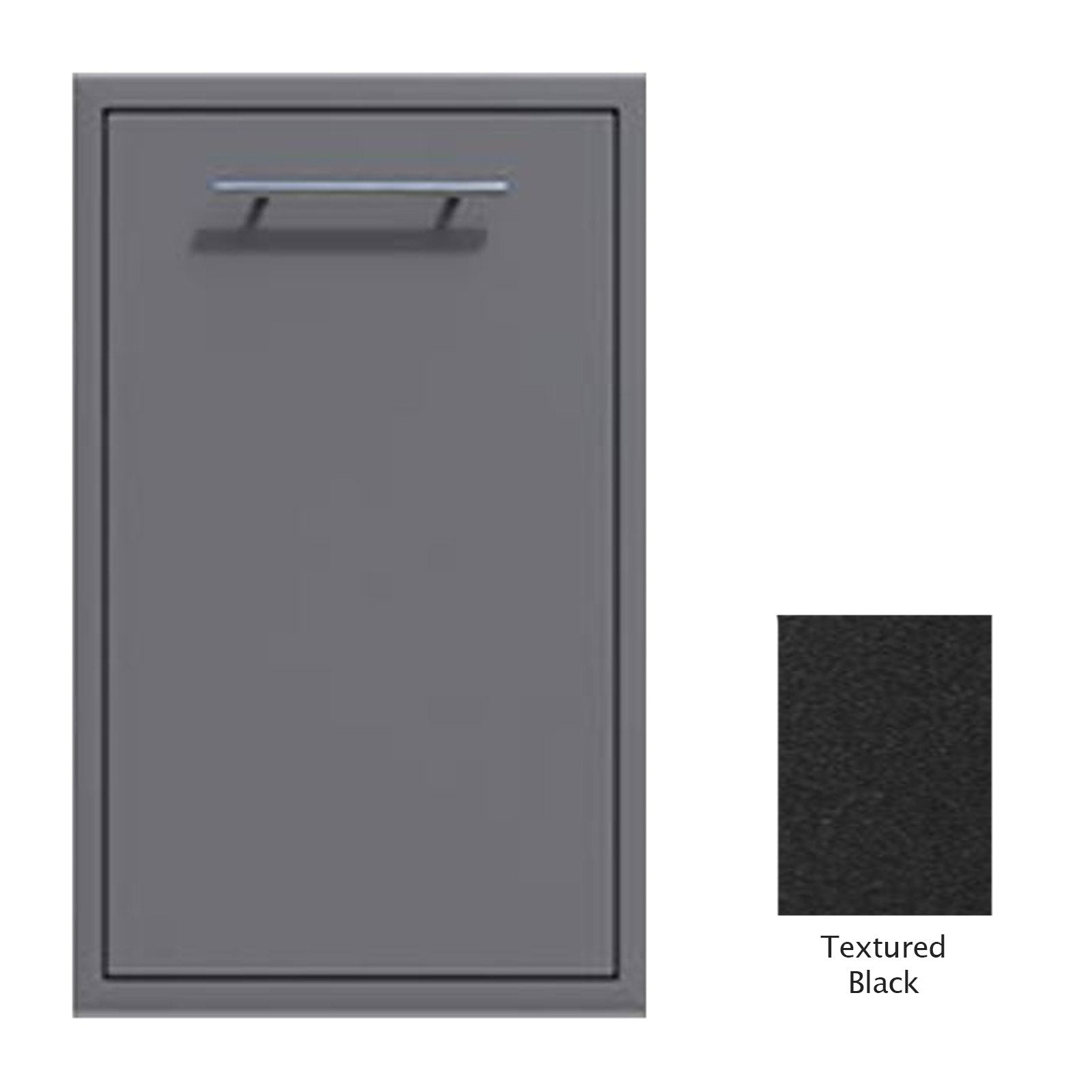 Canyon Series 18"w by 29"h Trash Pullout Drawer Enclosure (Bin Included) In Textured Black - CAN001-F04-TexturedBlack - KITCHEN STORAGE & ACCESS DOORS by EuroLife Furniture