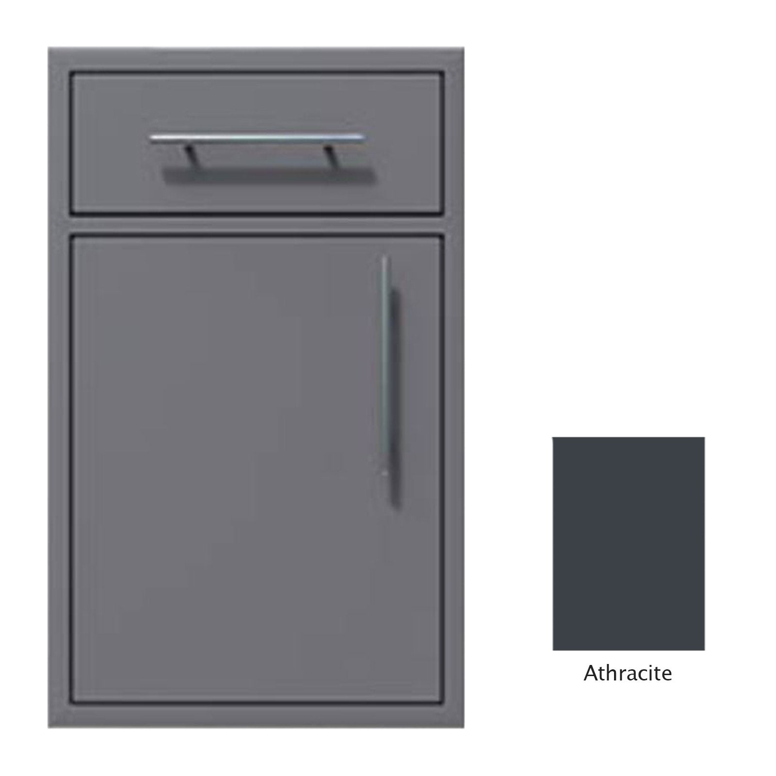 Canyon Series 24"w by 29"h Single Door, Drawer Enclosure w/ Adj. Shelf (Left Hinge) In Anthracite - CAN005-F01-LftHng-Anthracite - KITCHEN STORAGE & ACCESS DOORS by EuroLife Furniture