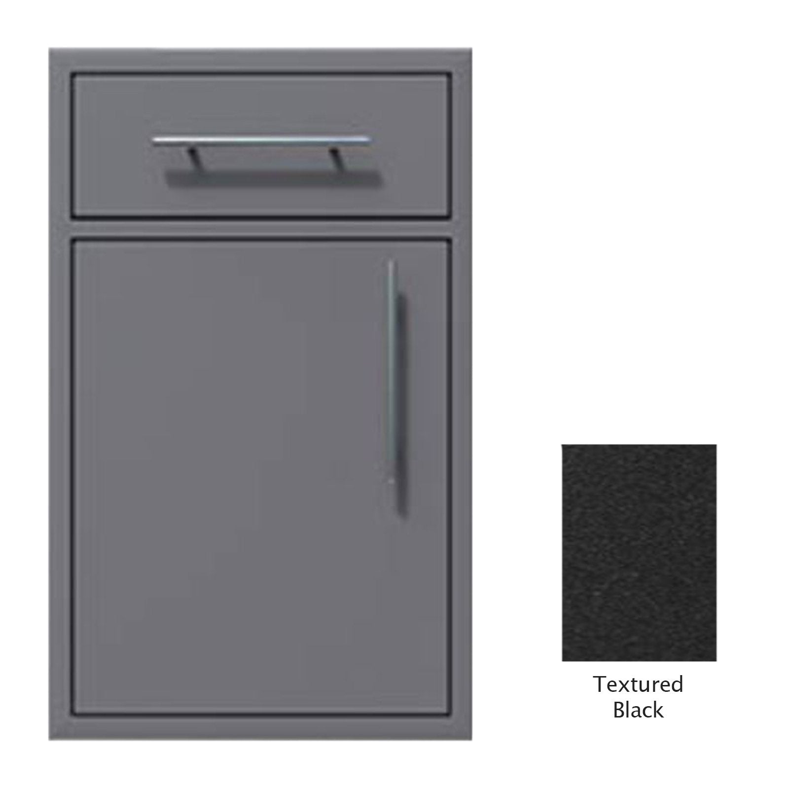 Canyon Series 24"w by 29"h Single Door, Drawer Enclosure w/ Adj. Shelf (Left Hinge) In Textured Black - CAN005-F01-LftHng-TexturedBlack - KITCHEN STORAGE & ACCESS DOORS by EuroLife Furniture