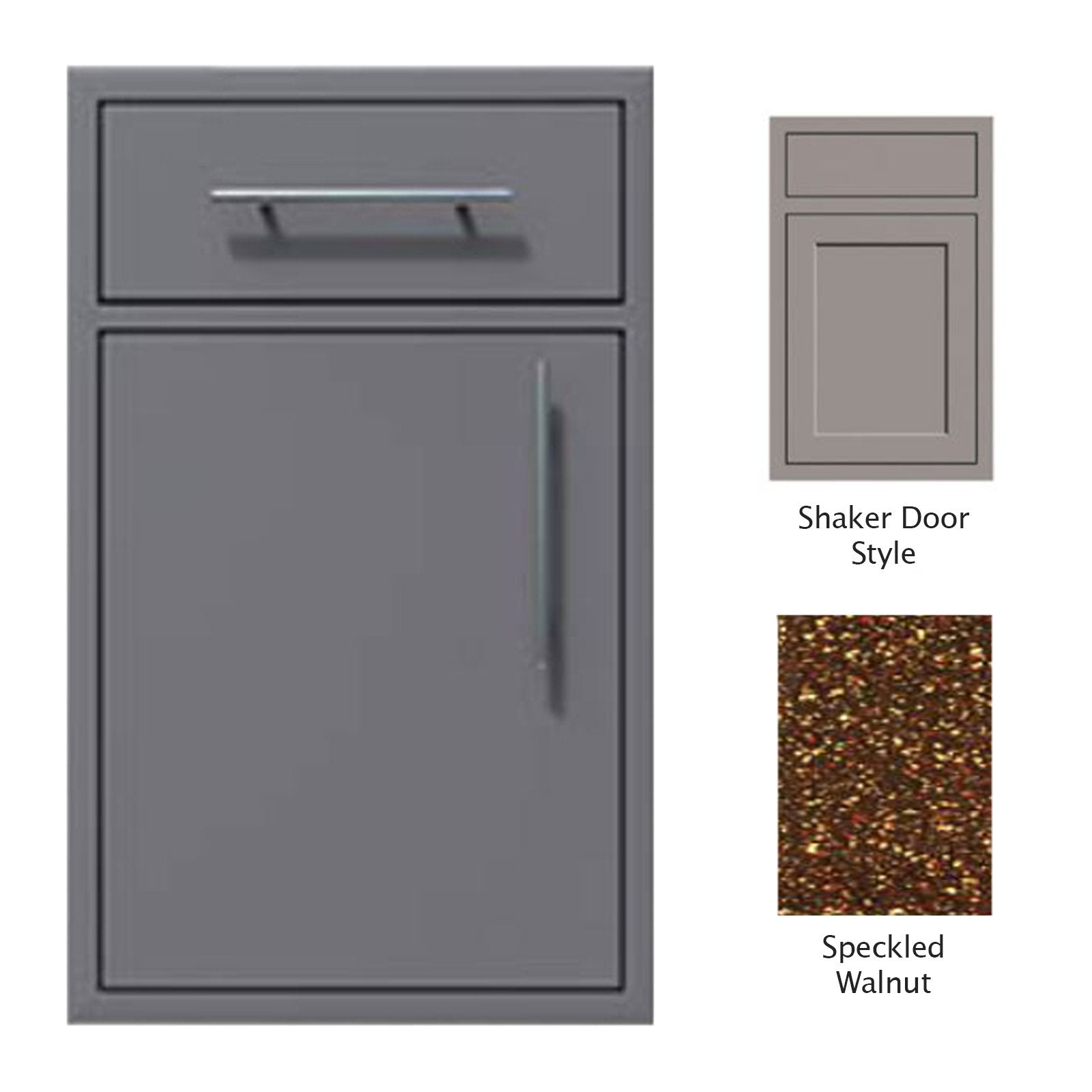 Canyon Series Shaker Style 24"w by 29"h Single Door, Drawer Enclosure w/ Adj. Shelf (Left Hinge) In Speckled Walnut - CAN005-F01-Shaker-LftHng-SpeckWalnut - KITCHEN STORAGE & ACCESS DOORS by EuroLife Furniture