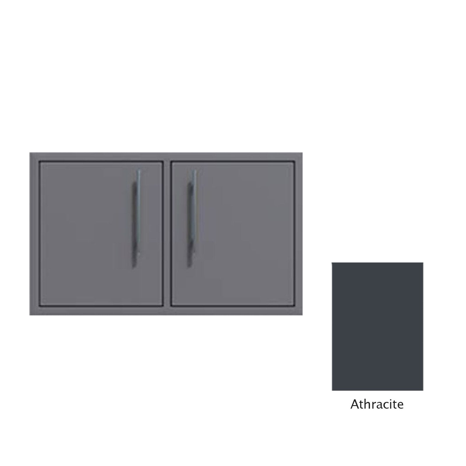 Canyon Series 36"w by 18"h Under-Grill Double Door Enclosure In Anthracite - CAN010-F01-Anthracite - Double Access Doors by EuroLife Furniture