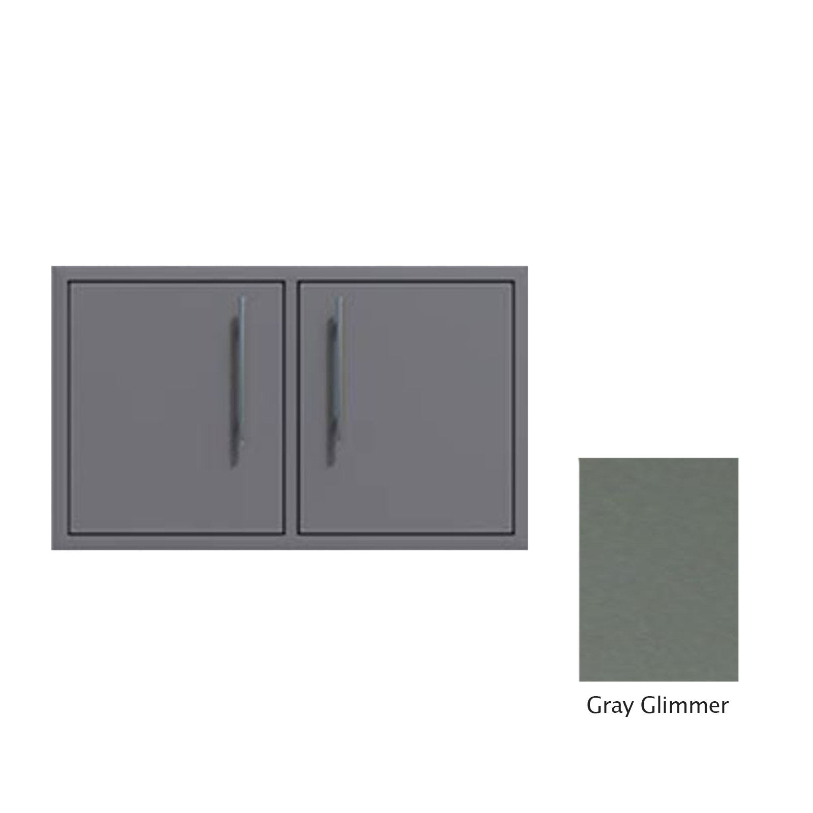 Canyon Series 36"w by 18"h Under-Grill Double Door Enclosure In Grey Glimmer - CAN010-F01-TexturedGreyGlimmer - Double Access Doors by EuroLife Furniture