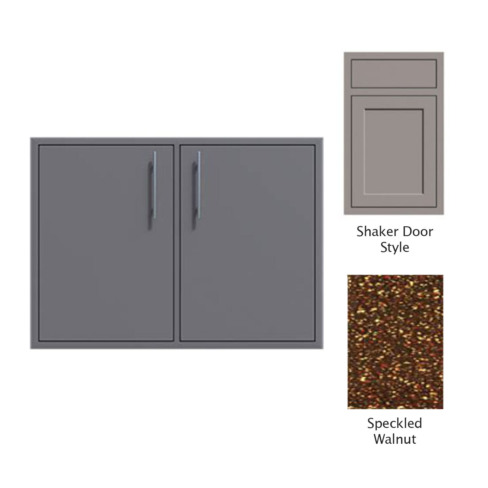 Canyon Series Shaker Style 30"w by 29"h Double Door Enclosure w/ Adj. Shelf In Speckled Walnut - CAN008-F01-Shaker-SpeckWalnut - Double Access Doors by EuroLife Furniture