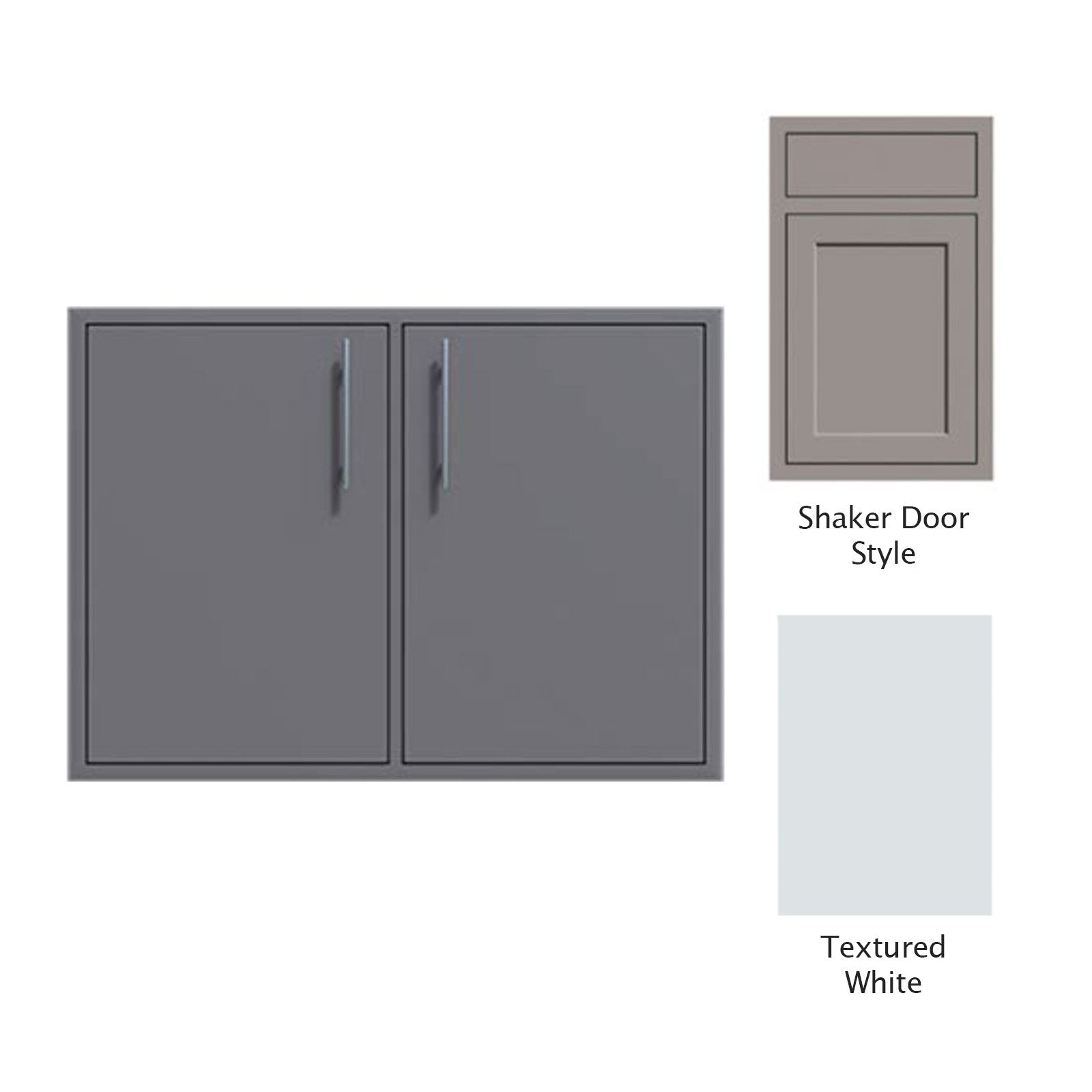 Canyon Series Shaker Style 30"w by 29"h Double Door Enclosure w/ Adj. Shelf In Textured White - CAN008-F01-Shaker-TexturedWhite - Double Access Doors by EuroLife Furniture