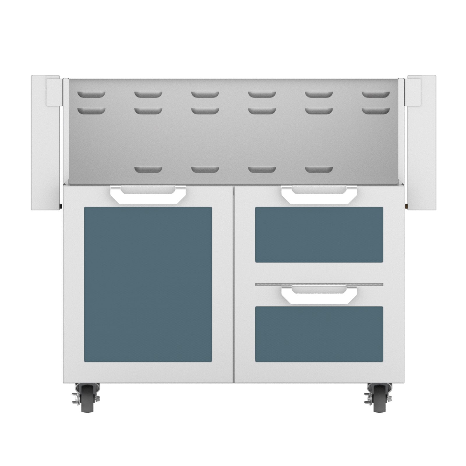 Hestan 36-Inch Double Drawer and Door Grill Cart in Dark Gray - GCR36-GG - Hestan Outdoor GRILLS & SMOKERS by EuroLife Furniture
