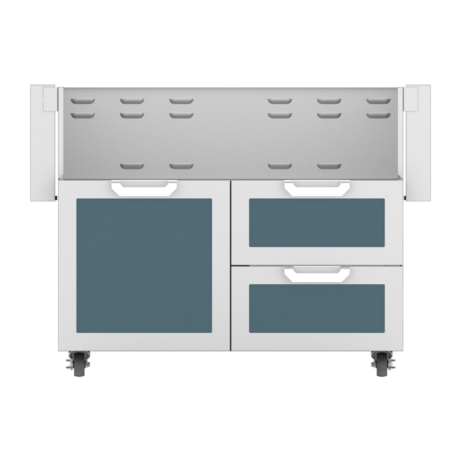 Hestan 42-Inch Double Drawer and Door Grill Cart in Dark Gray - GCR42-GG - Hestan Outdoor GRILLS & SMOKERS by EuroLife Furniture