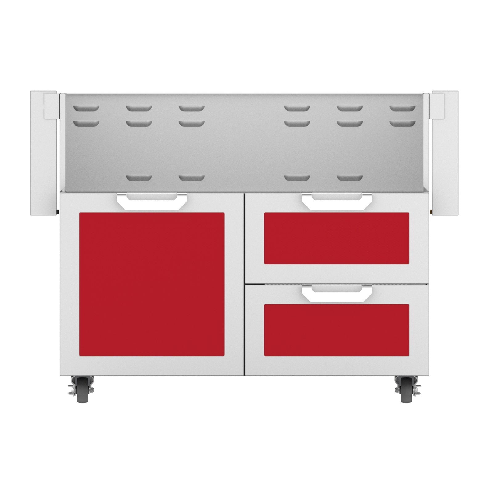Hestan 42-Inch Double Drawer and Door Grill Cart in Red - GCR42-RD - Hestan Outdoor GRILLS & SMOKERS by EuroLife Furniture