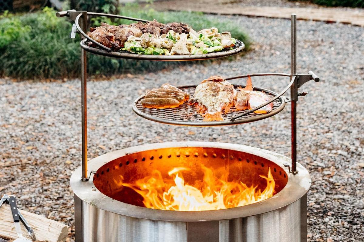 Smokeless Fire Pit Grilling Bundle - Detailed View 3 | EuroLife Furniture