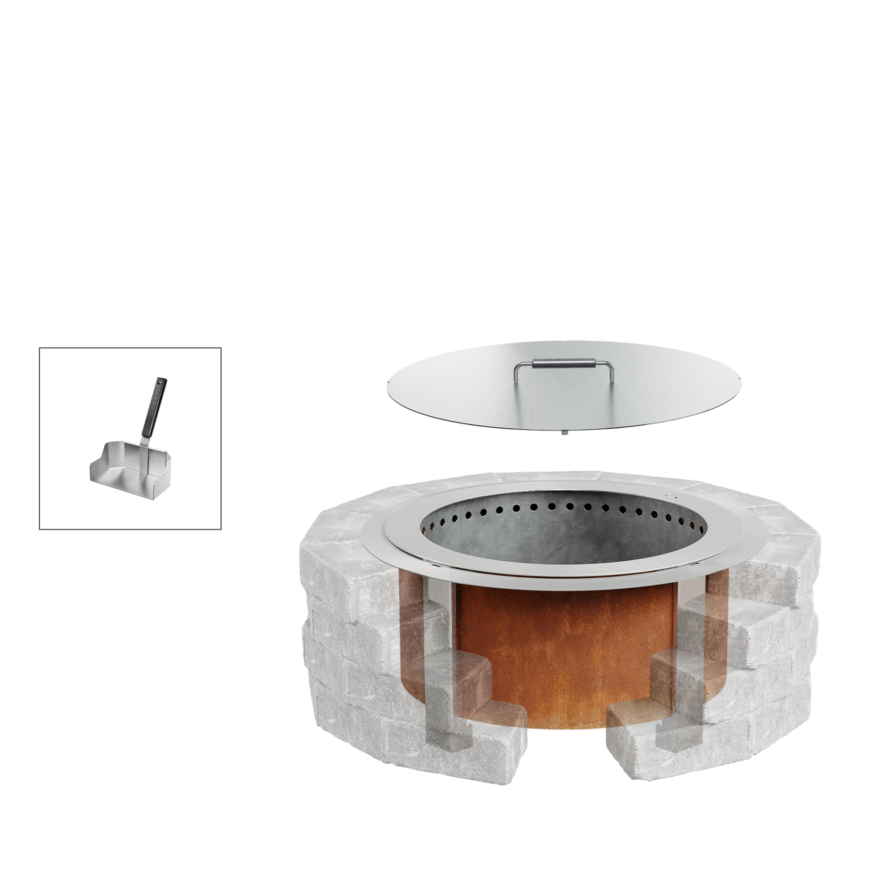 Fire Pit Insert Bundle - PATIO HEATING & FIRE by EuroLife Furniture