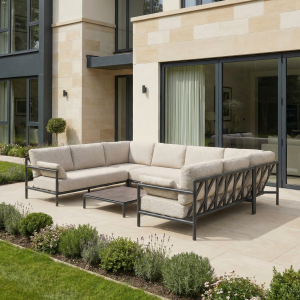 Sorelli U Shape Corner Sofa Set in Truffle
