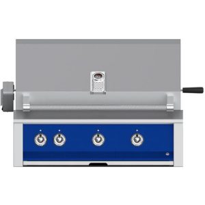 Hestan ASPIRE Grill Built-In 3 U-Burner Rotisserie 36" - Natural Gas - Bora Bora Blue