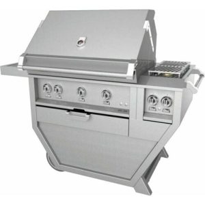 Hestan 36" Grill & Deluxe Cart 3 Trellis Burners Rotisserie - Natural Gas - Froth