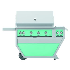 Hestan 42" Grill & Deluxe Cart 4 Trellis Burners Rotisserie - Liquid Propane - Pacific Fog