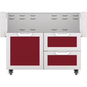 Hestan 34" Grill Cart Single Door & Double Drawer Soft Close - Burgundy