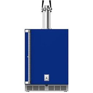 Hestan 24" Double Faucet Beer Dispenser Solid Door & Lock Right - Bora Bora Blue
