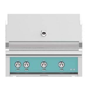 Hestan 36" Built-In Grill 2 Trellis Burners 1 Sear Burner Rotiss - Liquid Propane - Pacific Fog