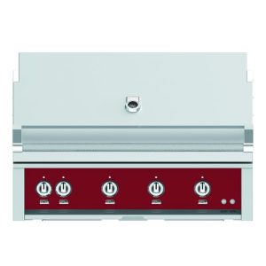 Hestan 42" Built-In Grill 3 Trellis Burners 1 Sear Burner Rotiss - Liquid Propane - Burgundy