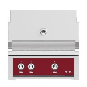 Hestan 42" Built-In Grill 3 Trellis Burners 1 Sear Burner Rotiss - Natural Gas - Burgundy