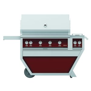 Hestan 42" Grill & Deluxe Cart 3 Trellis burners 1 Sear Burner R - Liquid Propane - Burgundy