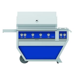 Hestan 42" Grill & Deluxe Cart 3 Trellis burners 1 Sear Burner R - Liquid Propane - Bora Bora Blue