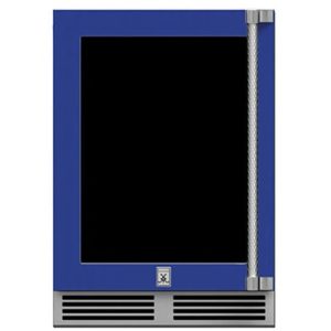 Hestan Outdoor Refrigerator 24" Lock Dual Zone Left Hinged - Bora Bora Blue