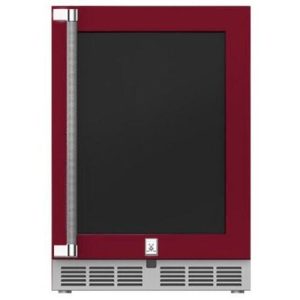 Hestan Outdoor Refrigerator 24" Lock Dual Zone Right Hinged - Burgundy