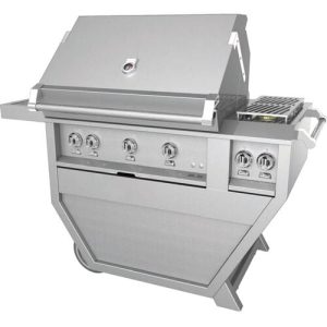 Hestan 36" Grill & Deluxe Cart 3 Trellis Burners Rotisserie - Liquid Propane - Burgundy