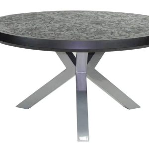 Castelle Altra 54" Round Dining Table with Live Edge Driftwood Top and Jasmine Finish