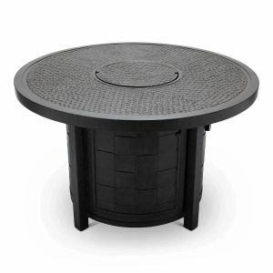Castelle Classical 40" Round Fire Pit with Forged Top and Antique Walnut Finish