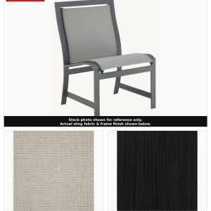 Castelle Moderna Armless Sling Dining Chair in Cast Iron with System Stone Sling