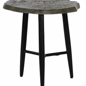 Castelle Nature's Wood 20" Side Table with Weathered Wood with Walnut Top and Antique Dark Rum Finish