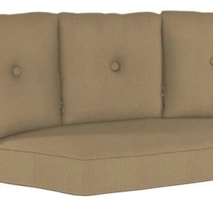 Casual Cushion Estate Series Deep Seating 3 Back Corner Sectional Cushion in Sesame Linen