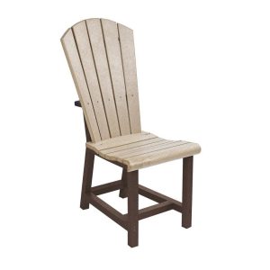 CR Plastics, Addy Dining Side Chair, Beige and Chocolate Finish
