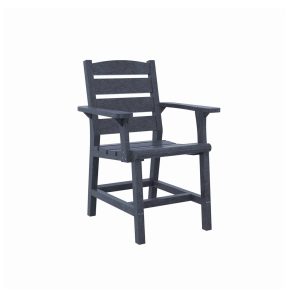 CR Plastics, Napa Dining Arm Chair, Slate Grey Finish