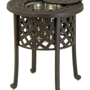 Hanamint Berkshire 20" Round Ice Bucket Side Table (Desert Bronze Finish)