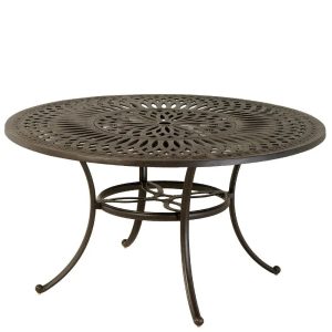 Hanamint Mayfair 54" Round Dining Table with Inlaid Lazy Susan