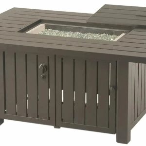 Hanamint Sherwood 39" x 56" Rectangular Enclosed Gas Fire Pit Coffee Table
