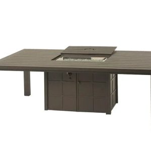 Hanamint Sherwood 47" x 84" Rectangle Enclosed Gas Fire Pit Dining Table