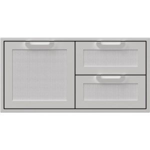 Hestan 42" Double Drawer & Storage Door Combo Recessed Marquise Acc - Marshmallow