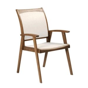 Jensen Outdoor Topaz Sling Arm Chair with Beige Sling